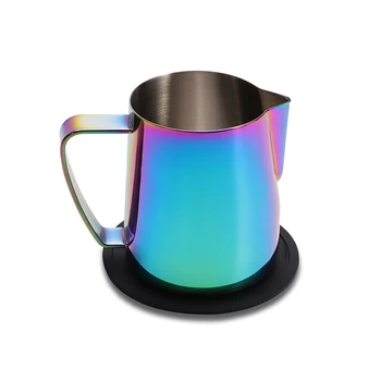 

Milk Frothing Pitcher With Silicone Coaster, Stainless Steel, Coffee Accessories