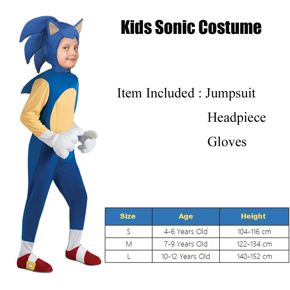 Sonic Childs Speedy Blue Heroic Video Game Character Faster Trick Or  Treater Kids Halloween Carnival Costume Cosplay - AliExpress