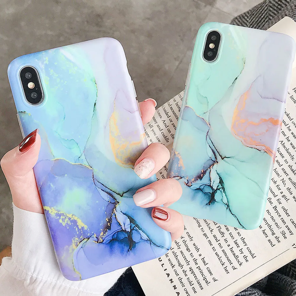 

Marble Phone Cases For iPhone XR XS MAX X 6 6s 7 8 Plus Case for iPhone 7 8 Plus Shell Beautiful IMD Soft Phone Back Cover Coque