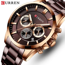 Мужские часы CURREN Топ бренд класса люкс модные кварцевые мужские часы водонепроницаемые мужские часы с хронографом Дата спортивные часы Relogio Masculino
