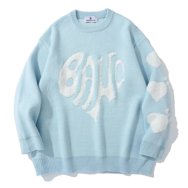 

Harajuku Knitted Sweater Men Clothing Winter Pullover Men Sweater Fashion Harajuku Clothes Hip Hop 2021 New Arrivals pull homme