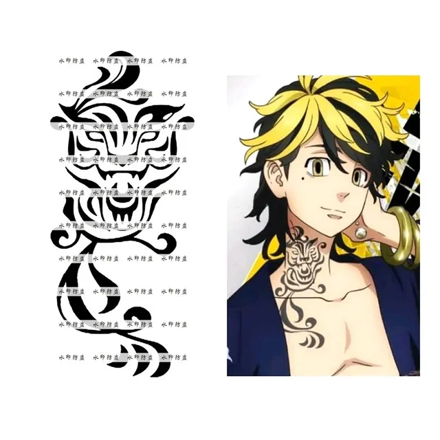 Anime Tokyo Revengers Waterproof Temporary Tattoo Sticker Hanemiya Kazutora Cosplay Props Tattoo Fake Tattoos Men Women Body Art Aliexpress
