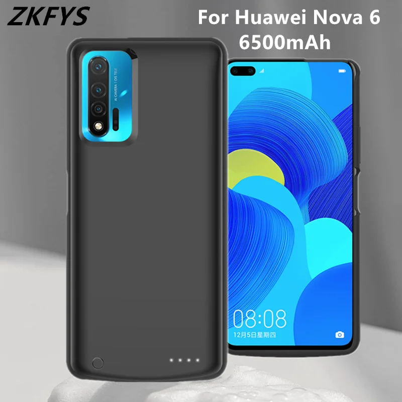 Чехол с зарядным устройством для huawei Nova 6, портативный чехол для зарядного устройства, 6500 мА/ч, внешний резервный внешний аккумулятор, чехол для зарядки аккумулятора