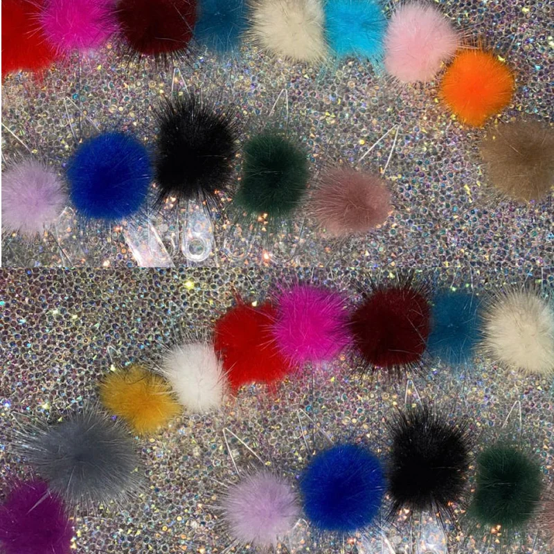 10pcs Faux Mink Fur Pom Poms For Diy Jewelry Making, Earrings, Necklaces  And Various Arts And Crafts Assembly Accessories