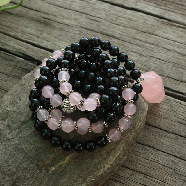 8mm Rose Quartz,Pink Beads For Jewelry Making JapaMala,Namaste Yoga Jewelry  Sets,Prayer Bead,Charms Necklace Women,108 Mala Bead - AliExpress