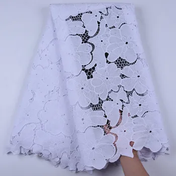

Pure White Nigerian Cord Lace 2020 French Guipure Lace Fabric For Wedding Party Dress Embroidered African Dry Lace Fabric S1696