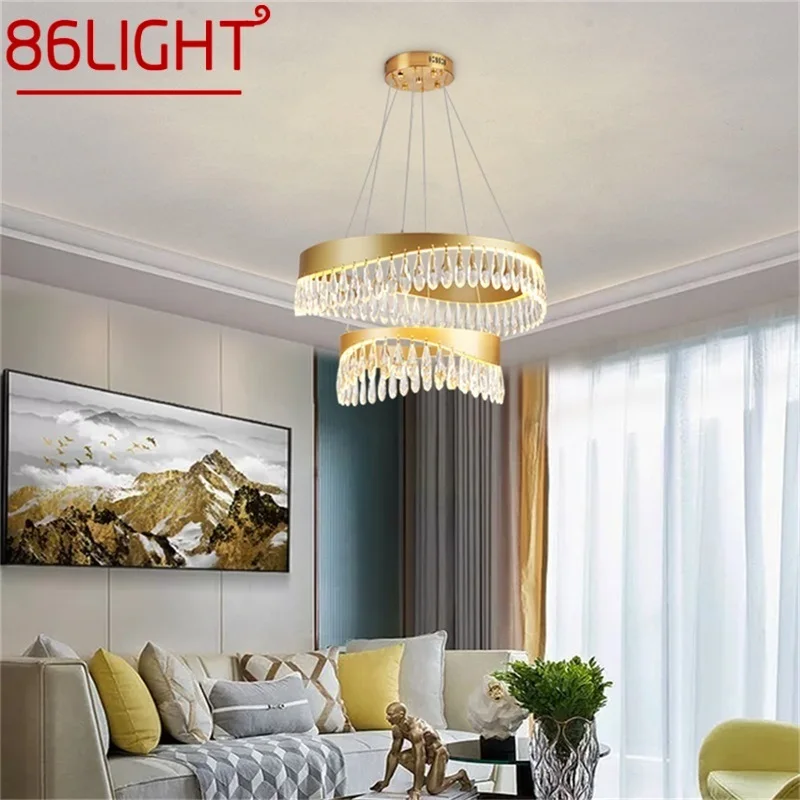 

86LIGHT Chandelier Pendant Lamp Postmodern Gold Luxury Home LED Light Fixture for Living Dining Room