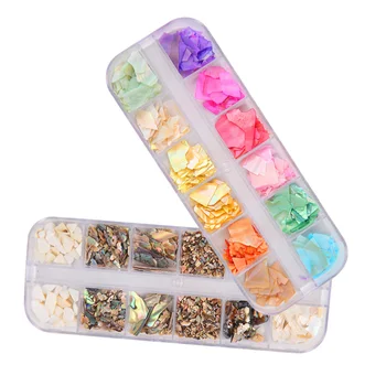 

2PCS Nail Art Accessories Unique Shell Material Natural Mixed Natural Sticker for Decor Nail Use Women