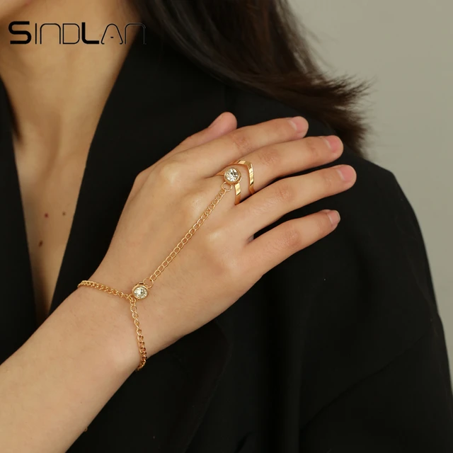 Baal Designer Finger Ring Bracelet Bracelet for Women Gold Plated Bracelets  Cum Ring for Women Stylish Pack of 1 (M1 Pack of 1) : Amazon.in: Jewellery