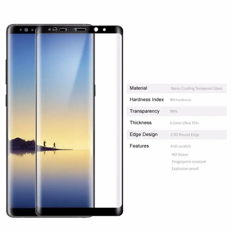 100Pcs/Lot 3D Curved Full Cover Glass Screen Protector For Samsung Galaxy S20 Ultra S10 Plus S9 Note10 Pro 9 Film With Box