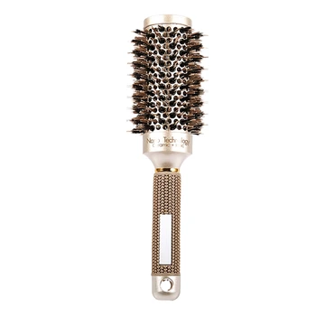 

Round Barrel Hair Brush with Simulation Boar Bristle, for Hair Drying, Styling, Curling, Gold (1.8 inch)