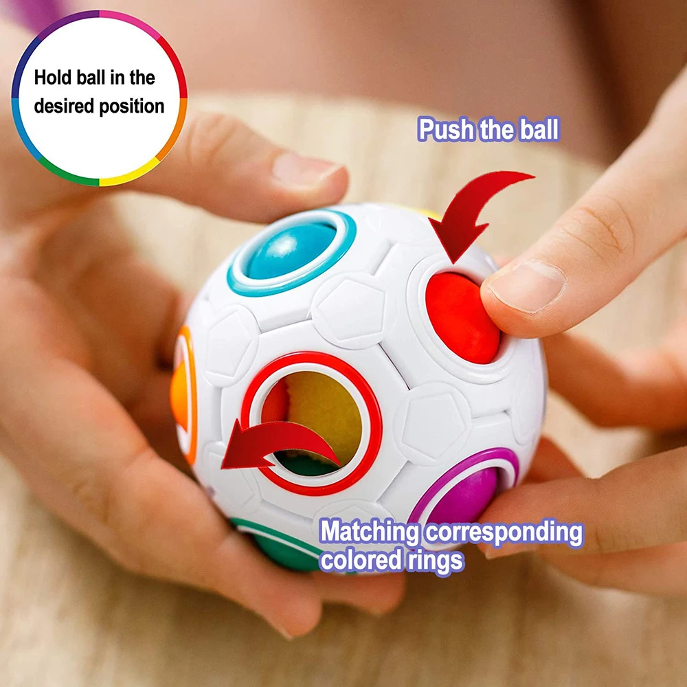 

Fidget Toys Rainbow Ball Autism Vent Children Adult Decompression Bubble Antistress Reliver Stress Abs Material Activitys Games