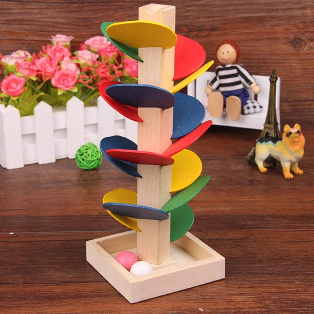 

Educational Children Wooden Tree Blocks Wooden Tree Marble Run Track Game Kids Intelligence Educational Toys