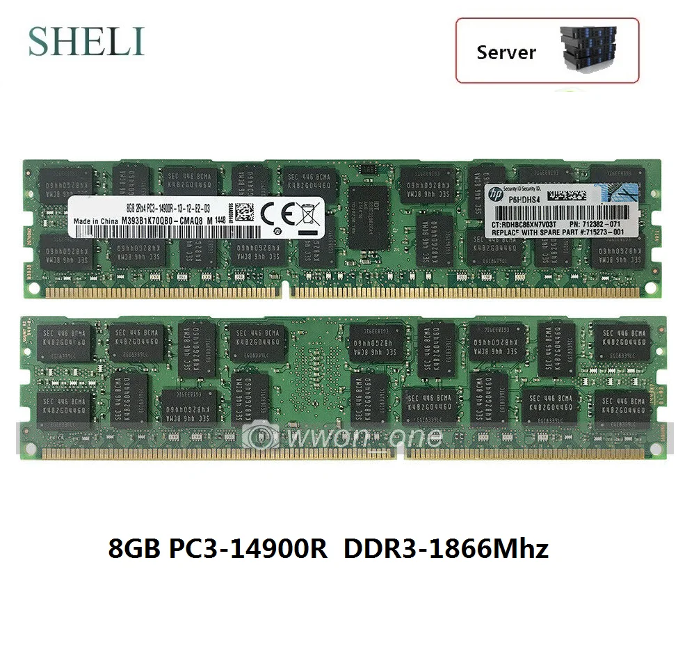 SHELI 8 ГБ/16 ГБ PC3-14900R 1866 МГц 240PIN ECC зарегистрированная Серверная память RDIMM