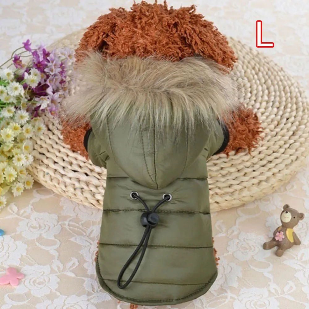 11 Костюм для домашних животных, пальто для собак, одежда для домашних животных, хлопок, 3 цвета, модная куртка для домашних животных, толстовки, зимний меховой воротник - Цвет: 11