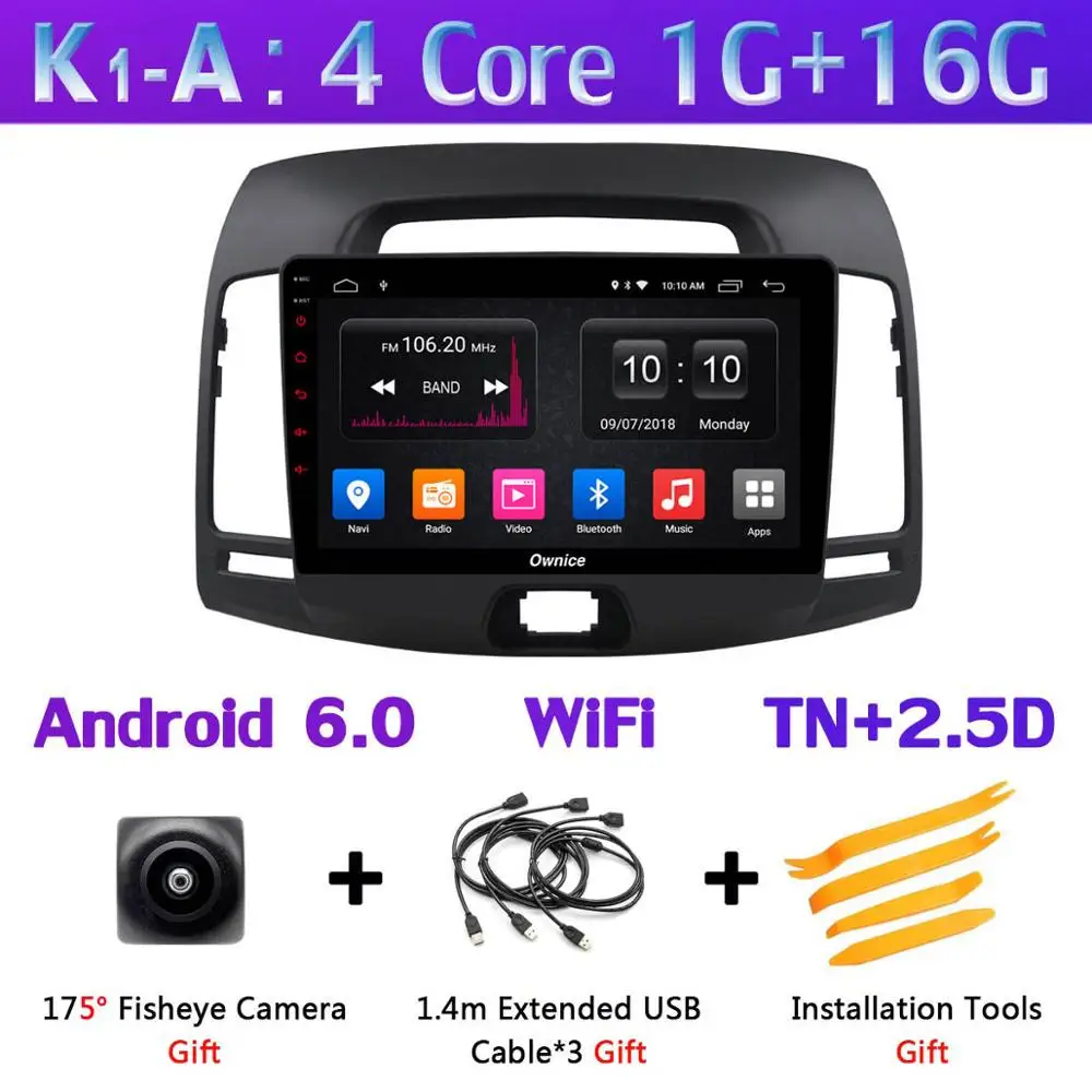 K1-A 360 ° панорамный 4G SIM WiFi 8 ядерный 4G+ 64G Android 9,0 Автомобильный плеер для hyundai Elantra 2007- gps Радио DSP SPDIF CarPlay stero - Цвет: K1-A