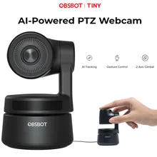 AI מופעל AI מעקב זום PTZ Webcam, OBSBOT זעיר 2 ציר Gimbal מלא HD 1080p וידאו לשוחח פגישה מקוונת באינטרנט הזרמה