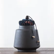 Винтажная банка для хранения чая из ржавчины и глазури, керамическая грубая керамика, уплотнение Caddy, аксессуары для чайной церемонии, контейнер для чайной посуды, орехов, банок, резервуаров