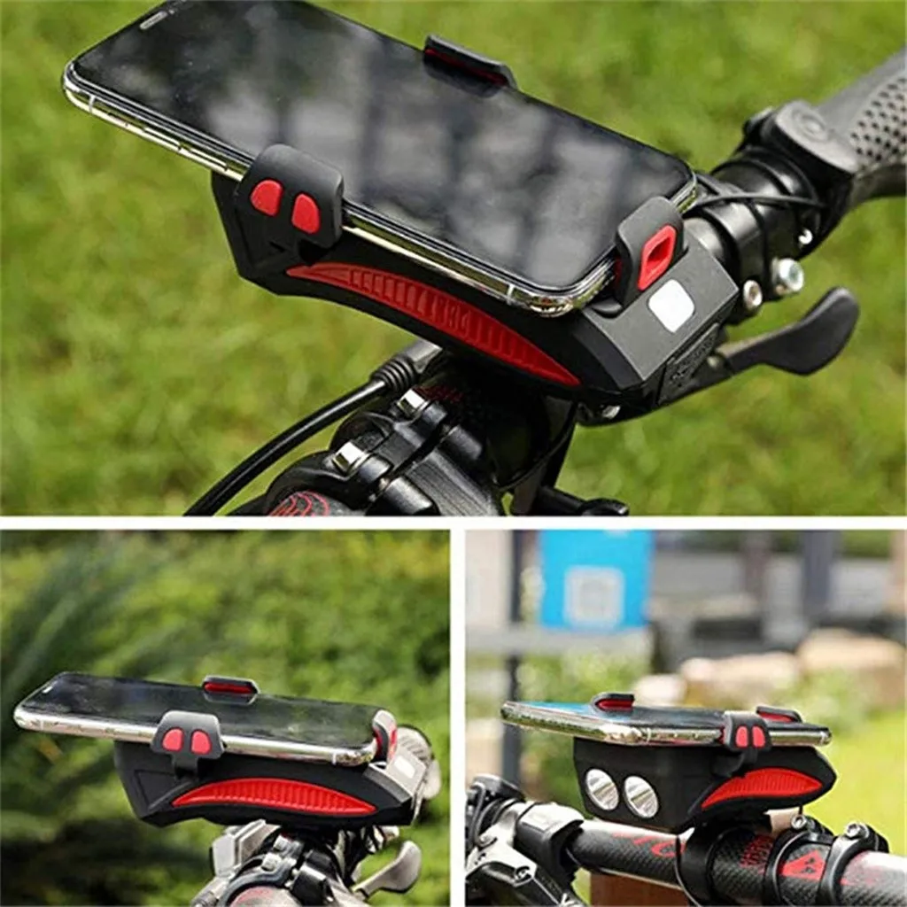 3 в 1 многослойная велосипедная фара светодиодный динамик для велосипеда держатель телефона велосипедная лампа USB перезаряжаемая головная фара