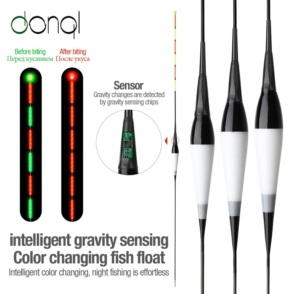 

DONQL Nano Smart Led Fishing Float Highly Sensitive Fish Bite Remind Buoy Gravity Sensor Glowing Electric Night Fishing Float