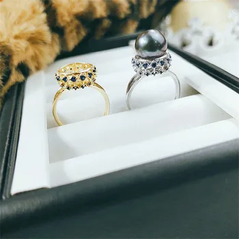

Adjustable Ring Jewelry Parts Fittings Silver Accessories Ring Settings Findings Set Base Component Pearl Ring Women Nice Gift