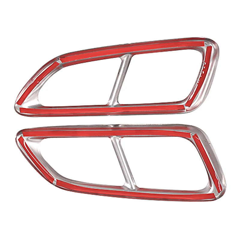 DWCX 2pcs Steel Rear Cylinder Exhaust Pipe Throat Muffler End Tip Cover Strip Trim fit for Honda Accord 2013