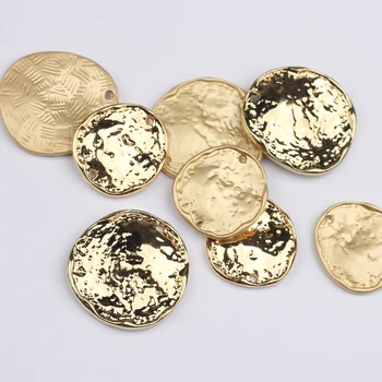 

Zinc Alloy Golden Geometric Coin Golden Charms Pendant Linker Connector 6pcs/lot For DIY Earring Jewelry Making Accessories