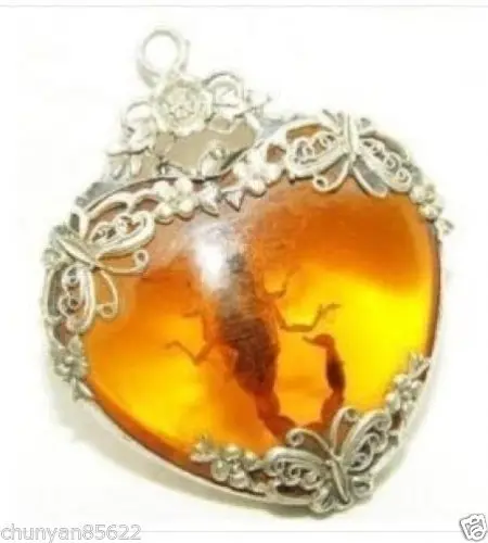 Hot sale new Style &gt&gt&gt&gt&gtTibet silver amber scorpion necklace pendant | Украшения и аксессуары