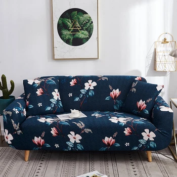 

Elastic Corner Sofa Cover for Living Room Navy Vintage Flower Single Love Seater Armchair L Shape Stretch Sectional Couch Cover