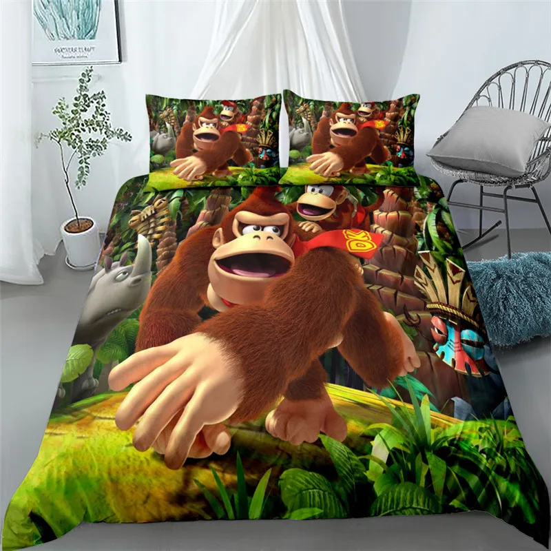 Donkey Kong Switch Game Bedding Set Single Twin Double Queen King Cal King Size Set Di Biancheria Da Letto