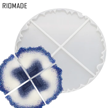 

Agate Coaster Silicone Mold For Epoxy Resin Making Resin Decorative Coaster Plate Craft Transparent Mould For Stone Tray