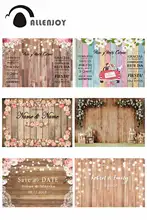 

Allenjoy Wedding Photography Backdrop Wooden Floor Flower Glitter Party Props Customized Photography Background Photozone
