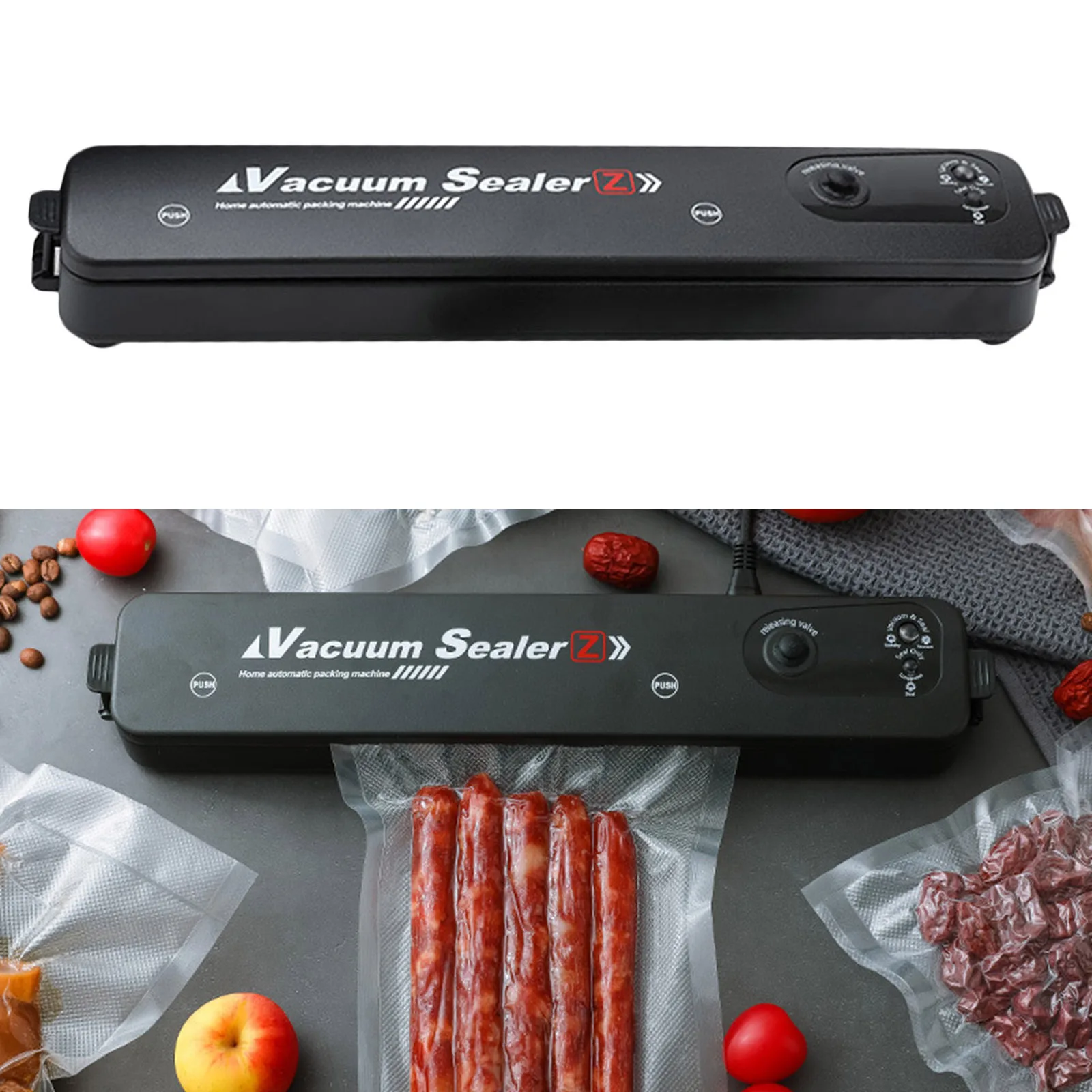 Venta caliente Máquina comercial de sellado al vacío para ahorro de alimentos, sellador automático de alimentos con 10 bolsas de sellado térmico, para mantenimiento fresco, para cocina y hogar VRM8ApyXWXV