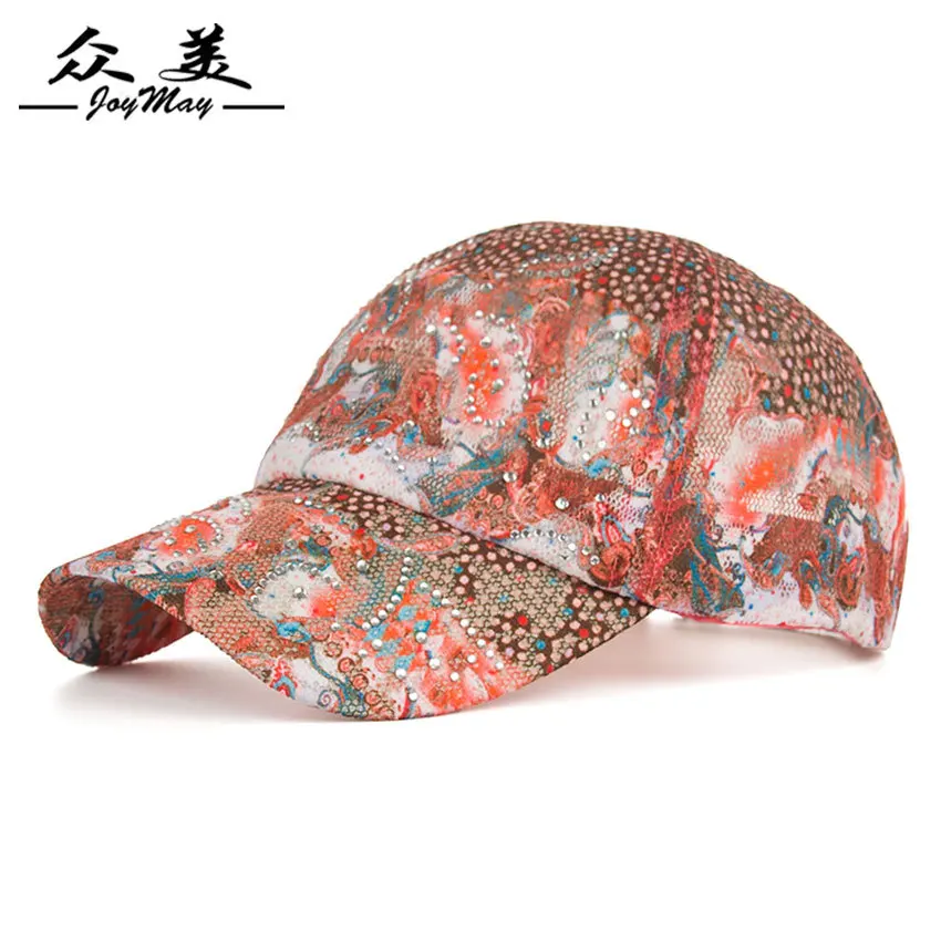 

Korean-style Fashion Flower Hot Drilling Mesh Cap Baseball Cap Brim Hat Women's Sun Hat Sun Hat B343
