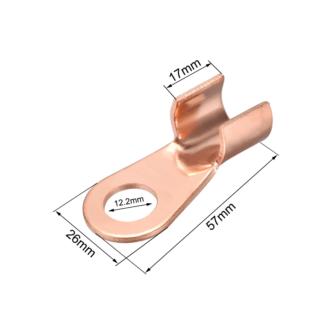 Uxcell 2 шт. открытый конец красной меди обжимные наконечники OT-100A OT-600A AWG 8-4 батарея кабельный разъем для машины железнодорожной
