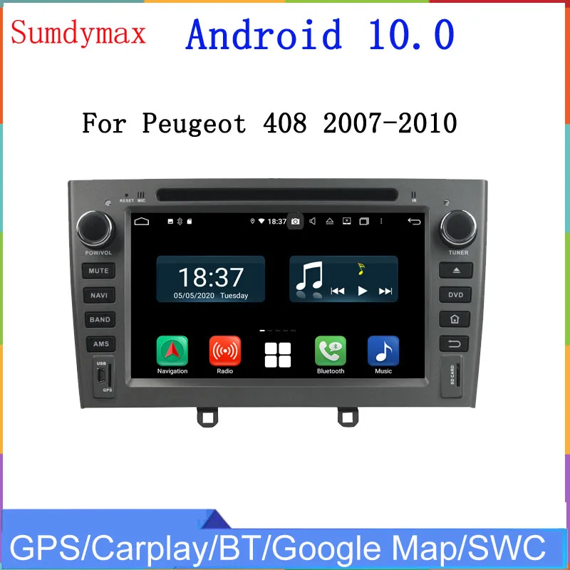 Автомагнитола Carplay 2 din для peugeot 408 PG автомобильный dvd мультимедийный плеер с