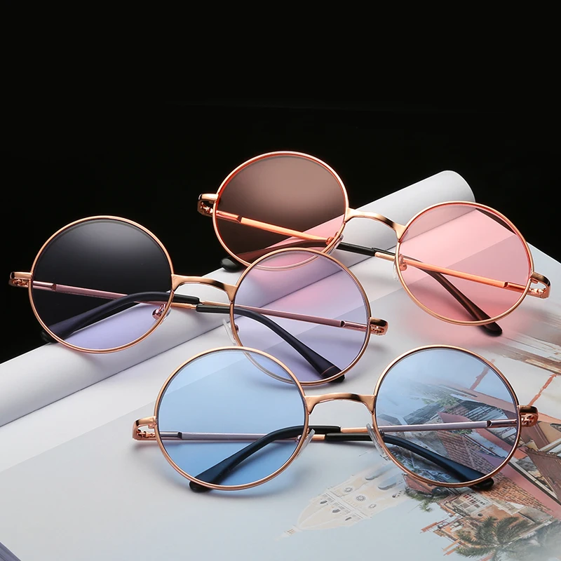 

Round Sea Color Round Fishing Sunglasses Men Round Metal Mens Sunglass Brand Designer Retro Glasses UV400 Sunglasses for Women
