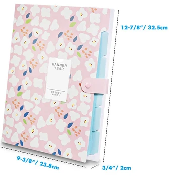 

6Pcs Extended Pocket File Storage Bag Plastic A4 Size for School Teachers and Offices