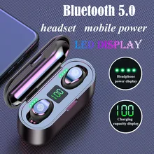 F9 TWS Bluetooth 5,0 наушники стерео беспроводные наушники HIFI Звук спортивные наушники гарнитура для телефона xiaomi