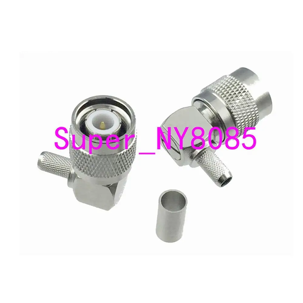

10pcs Connector TNC male right angle crimp for RG58 RG142 LMR195 RG400 COAXIAL