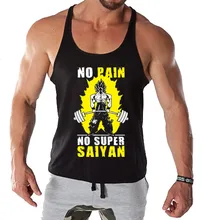 

Fitness Men Tank Tops NO PAIN NO SAIYAN print Men Bodybuilding 2021 Tank Tops fashion Brand Clothing Men Sleeveless tank top