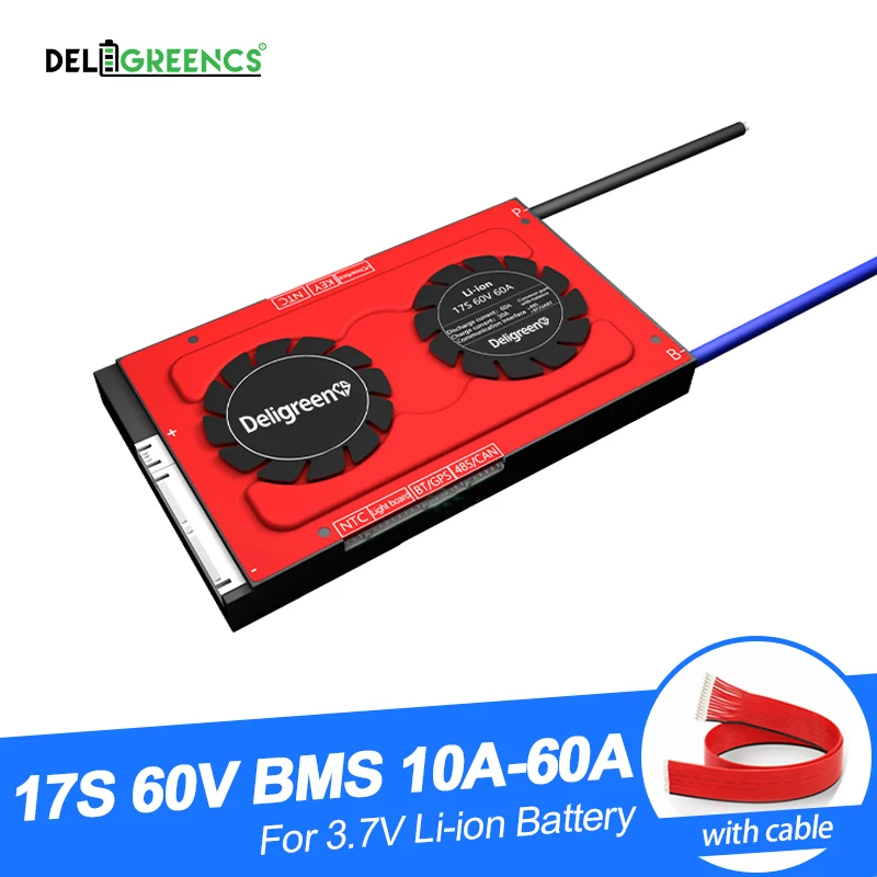 Deligreen 17S 30A 40A 50A 60A 60V PCM/PCB/BMS для литиевой батареи 3 7 V литий полимерный аккумулятор