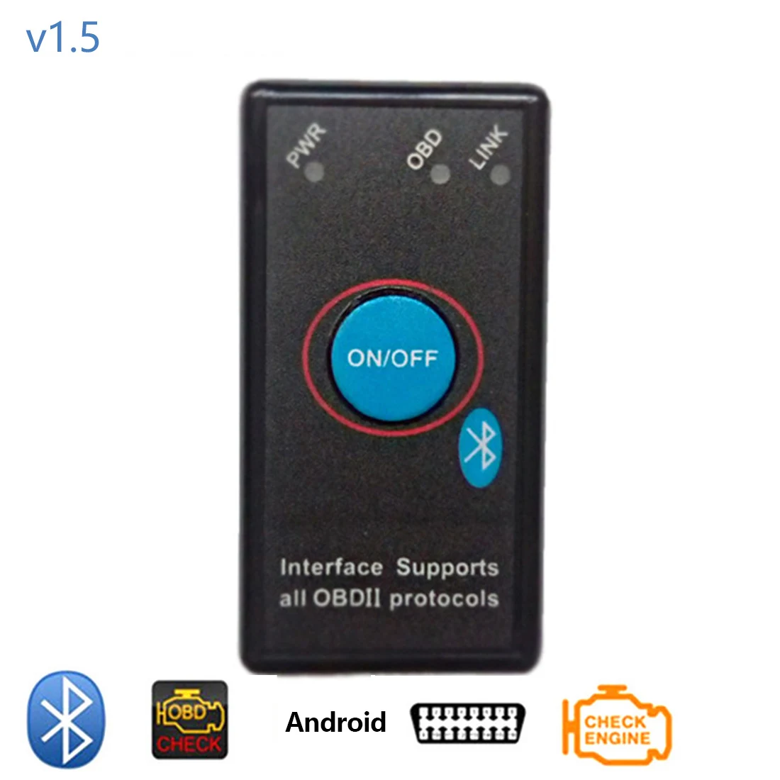 Mini ELM327 V1.5 Chip czytnik kodów OBD2 Bluetooth z przełącznikiem wsparcie narzędzie diagnostyczne do samochodów OBD 2 Auto skaner Adapter Bluetooth Mini ELM327 V1.5 Chip czytnik kodów OBD2 Bluetooth z przełącznikiem wsparcie narzędzie diagnostyczne do samochodów OBD 2 Auto skaner Adapter Bluetooth
