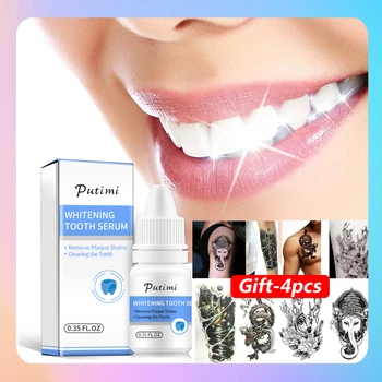 

PUTIMI Teeth Whitening Serum Gel Bleaching Teeth Whitener Essence Brighten Remove Yellow Tooth Plaque Stains Oral Hygiene Care
