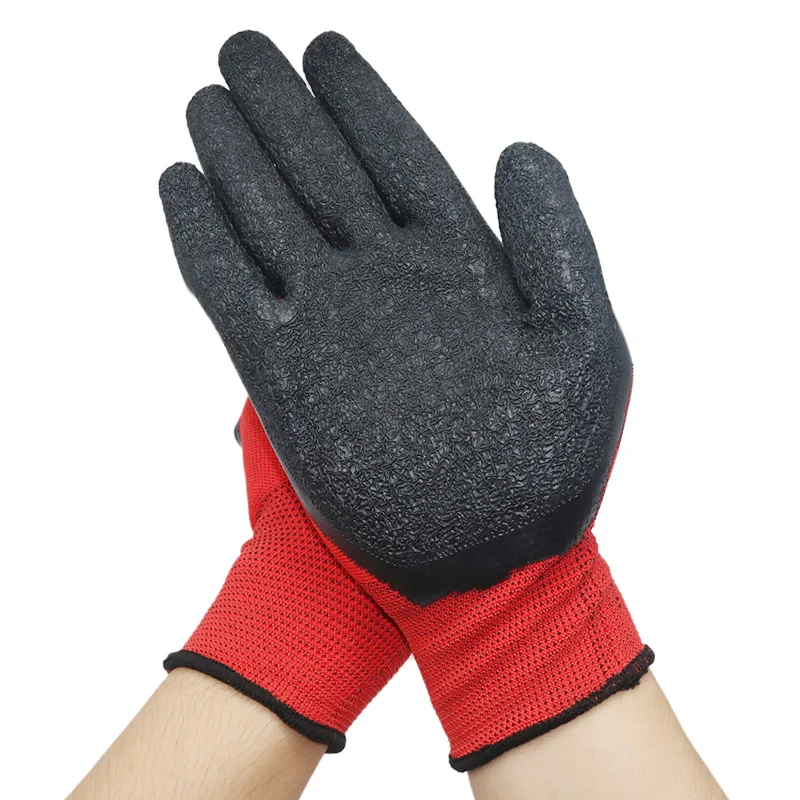 1 pair of Dipped Rubber gloves car auto mechanic repair gloves waterproof and oil resistant wear wrinkles universal gloves - Image 3