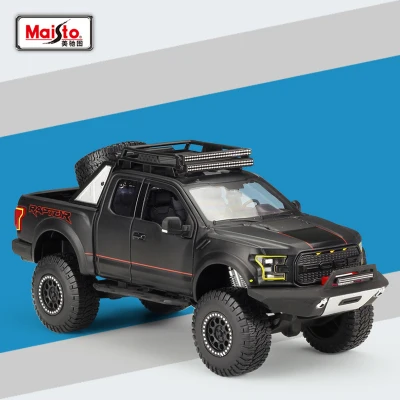 Maisto 1/24 F-150 Raptor SVT пикап литой автомобиль модель Металлический Игрушечный Автомобиль для детей подарок на день рождения игрушка - Цвет: Черный