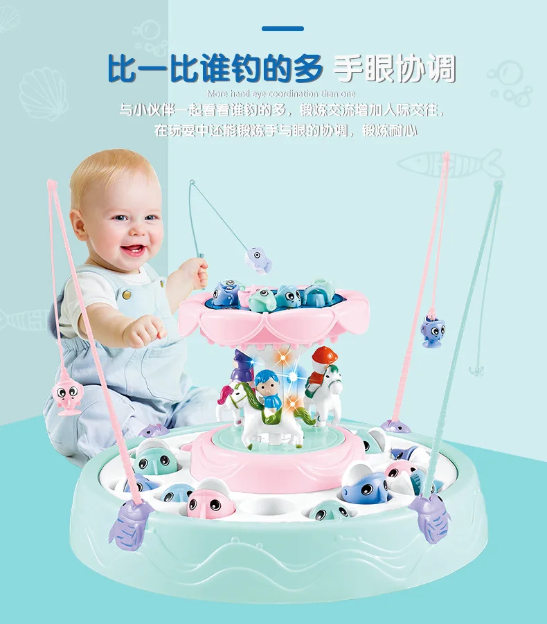 Chenghai игрушка для детей, игрушки для рыбалки, набор для бассейна, электрическая Магнитная вращающаяся игрушка для рыбалки, Тайваньская развивающая игрушка для девочек и мальчиков