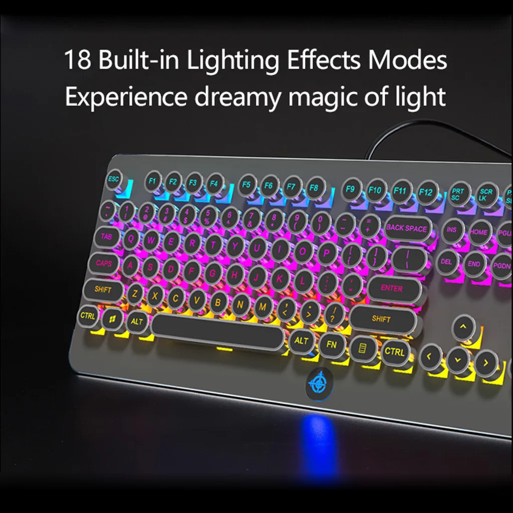Gameing Keycap Ретро СТИМ панк механическая клавиатура 108 клавиш RGB с подсветкой Пылезащитная фиксированная клавиатура Axis полный ключ без коллизии