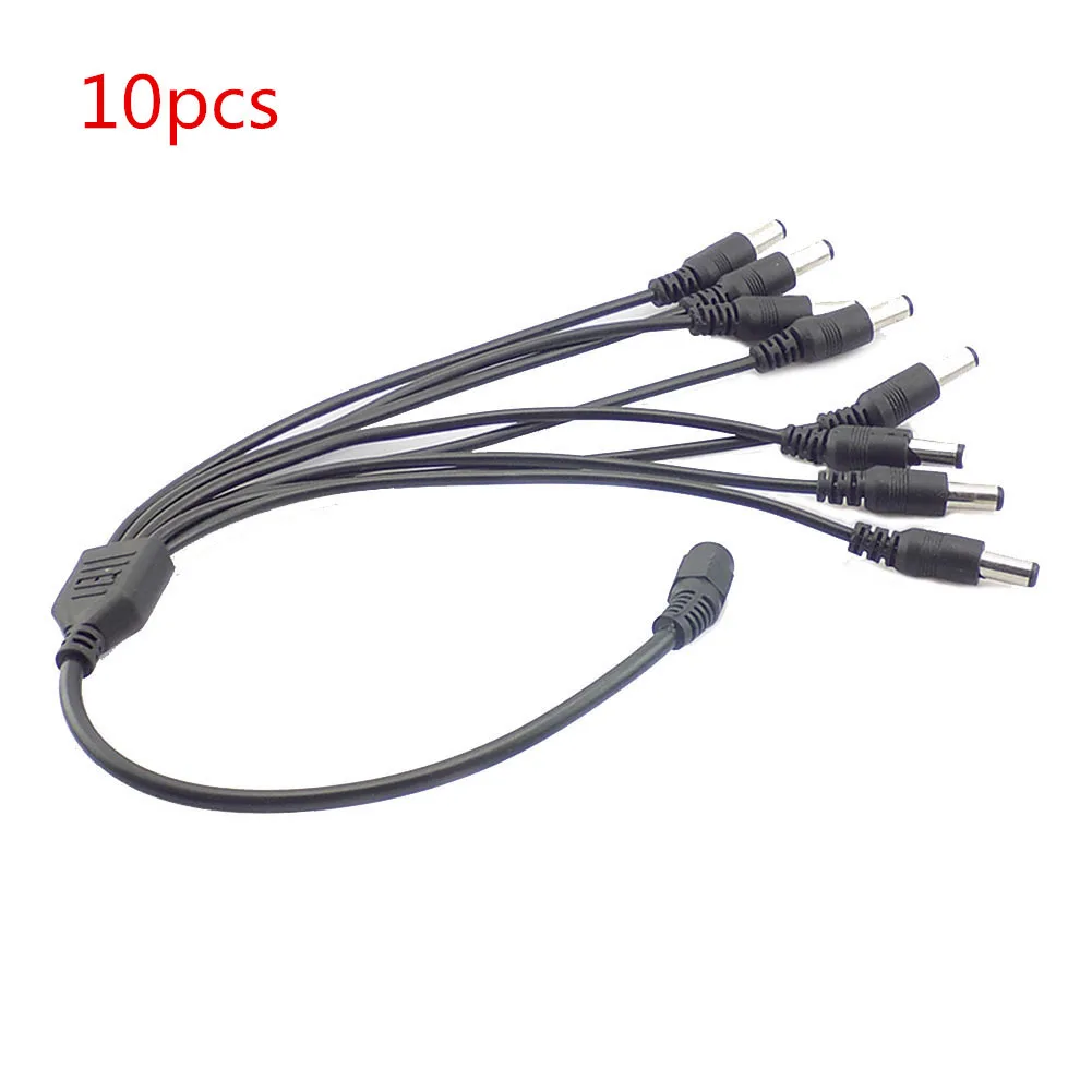 

10pcs 1 Female to 8 Male Splitter Cable Plug adapter connector wire 12V DC Power Supply Adapter for Camera led strip light N11