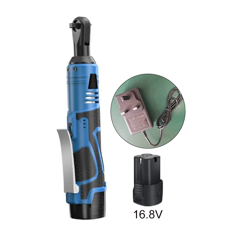 

16.8V 60NM Wireless Rechargeable Electric Ratchet Wrench Kit w/ Battery Charger UK/US/EU/AU 1300 mAh 0-250R / MIN